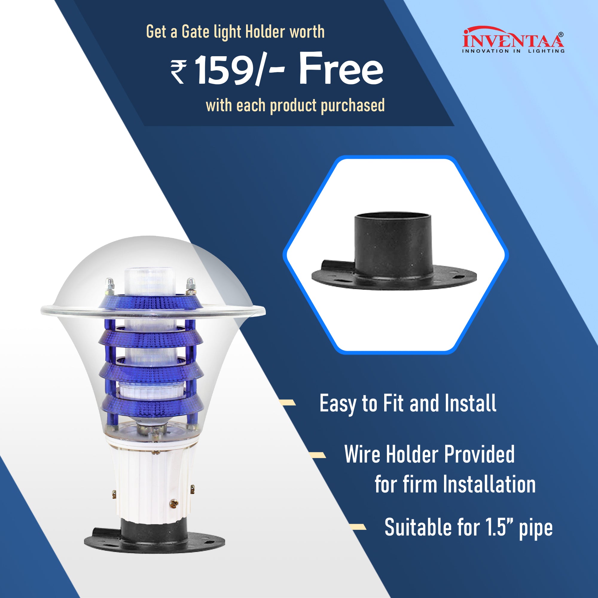 Free led gate light holder for Viva pc led gate light with warm white led bulb #bulb options_warm