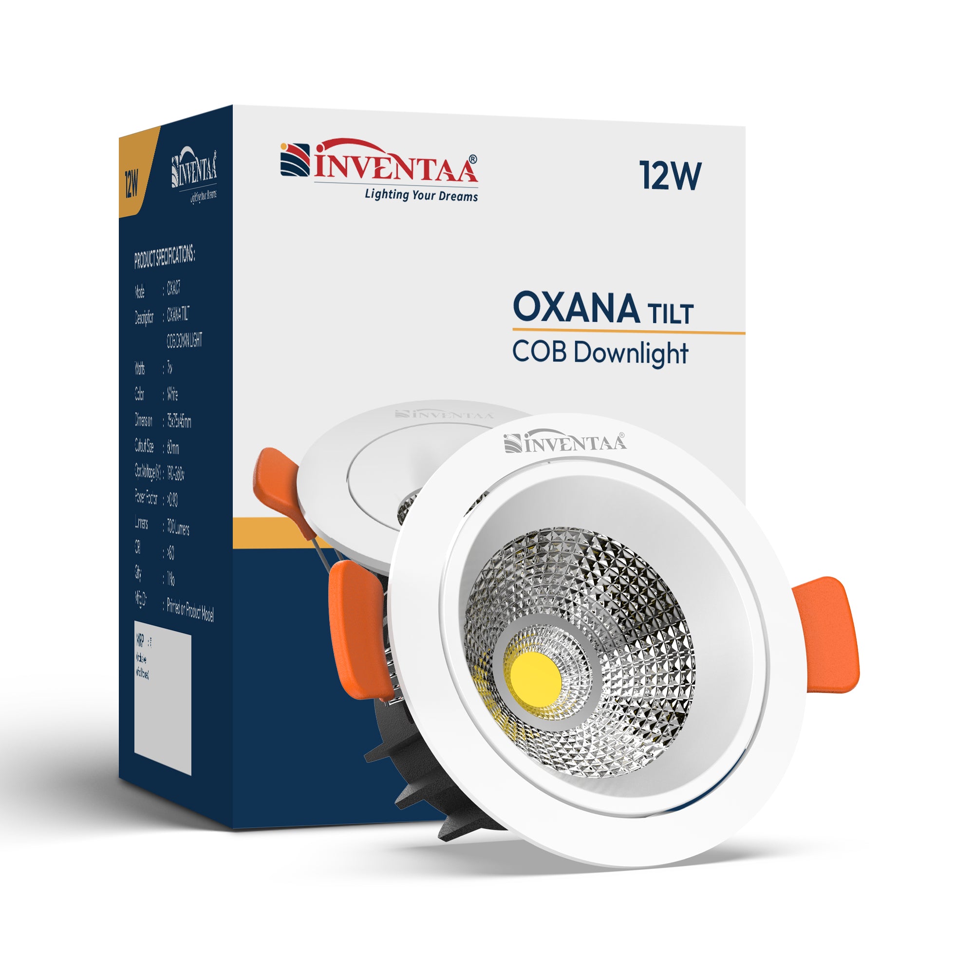 Oxana Tilt COB Downlight 12W With Box Enclosure #watts_12w