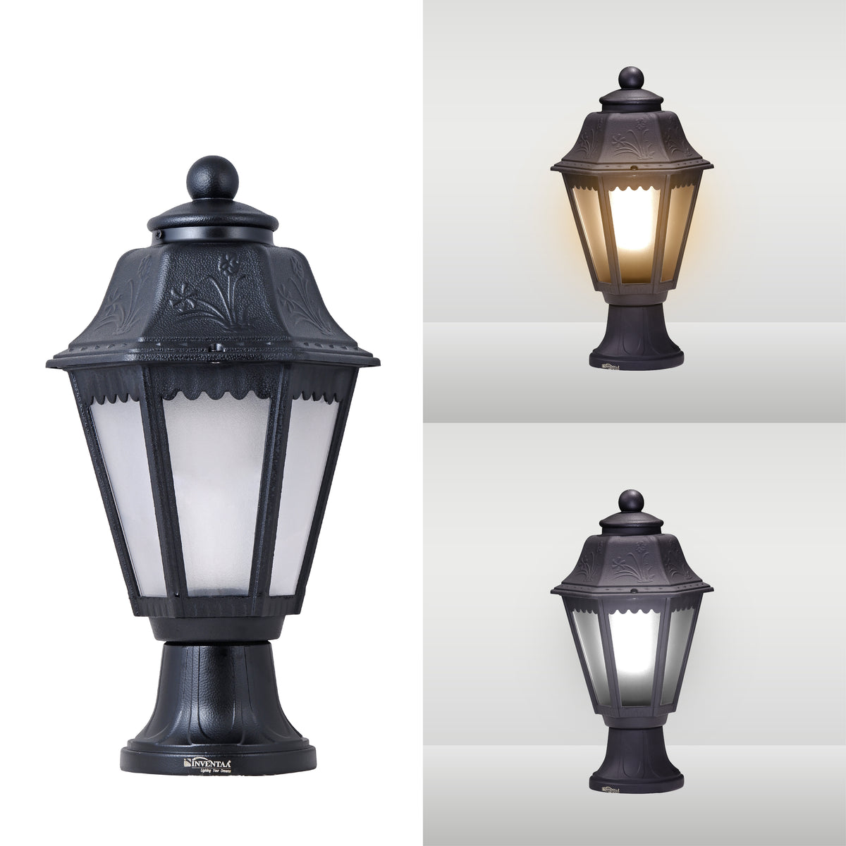 Tacita Modern  12W Outdoor Gate Pillar Light ? 3-in-1 LED (Cool-Warm-Neutral)  Waterproof Post Top Wall Mount Light for Home Gate, Compound & Boundary Wall