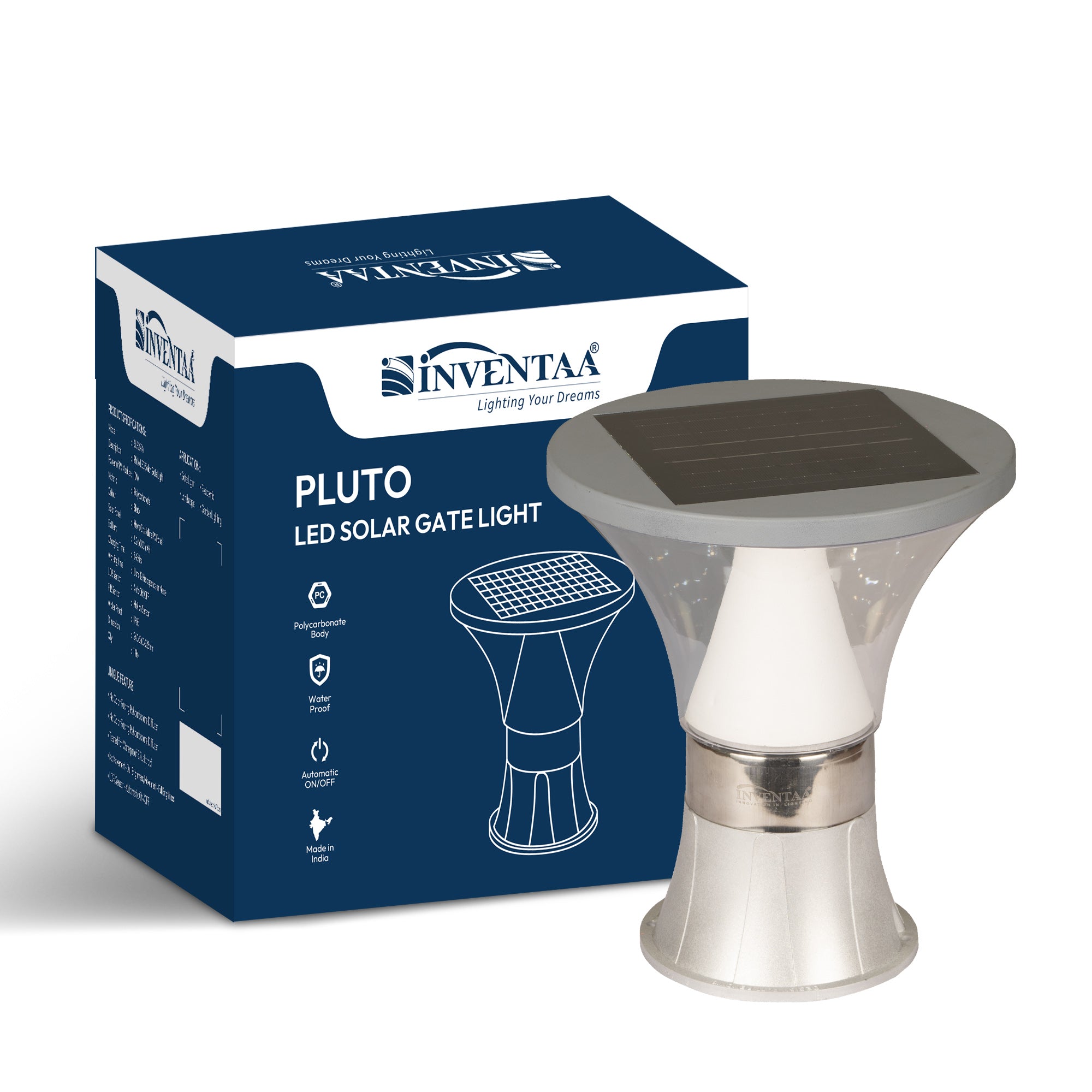 Pluto Solar Gate Light - Premium LED Solar Gate Lamps for Outdoor Pillars