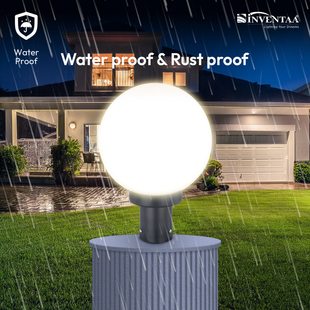 Globe PC - 18W LED Gate Light Outdoor Pathway Light for Door Entry