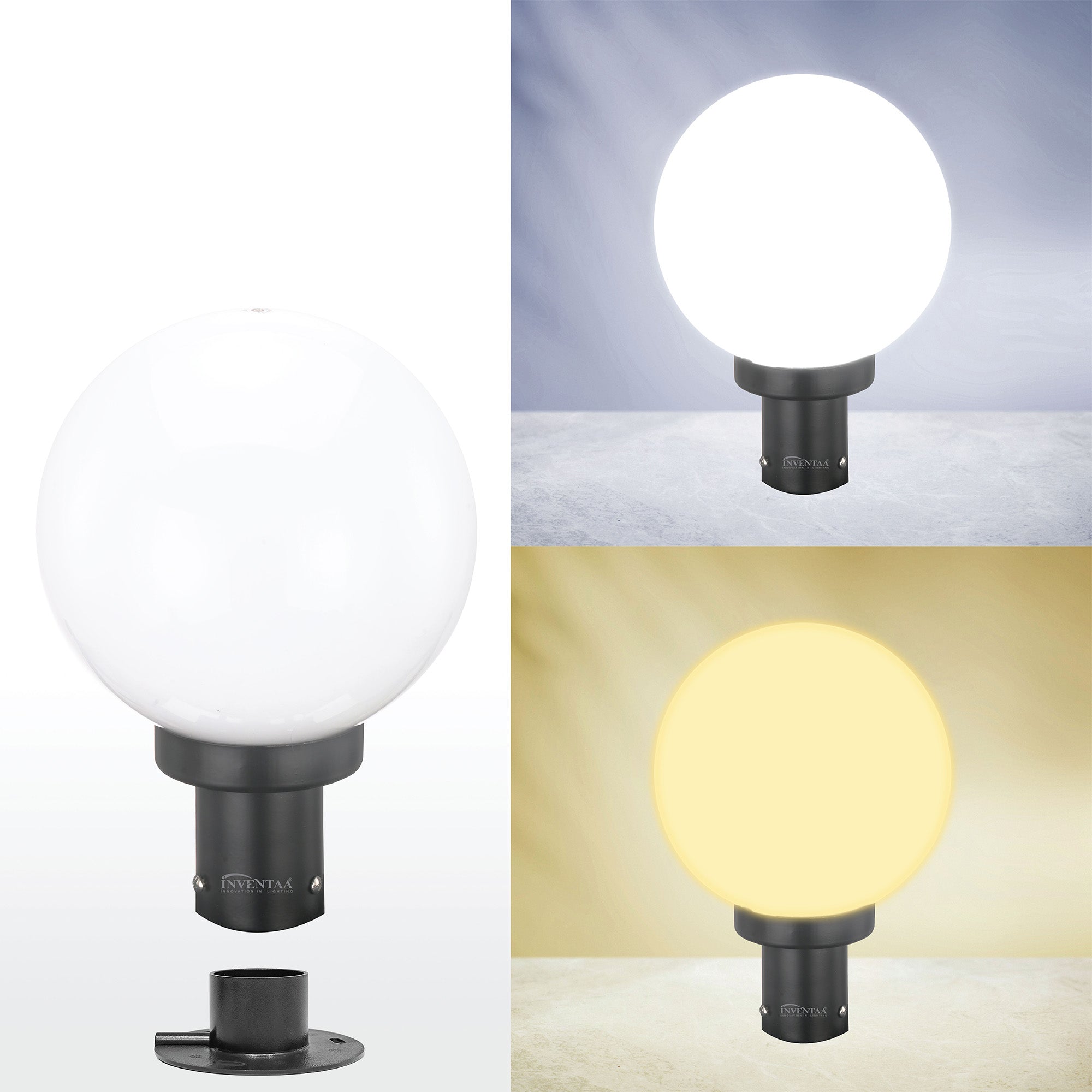 Globe PC LED Gate Light Cool Warm Comparison #color_white
