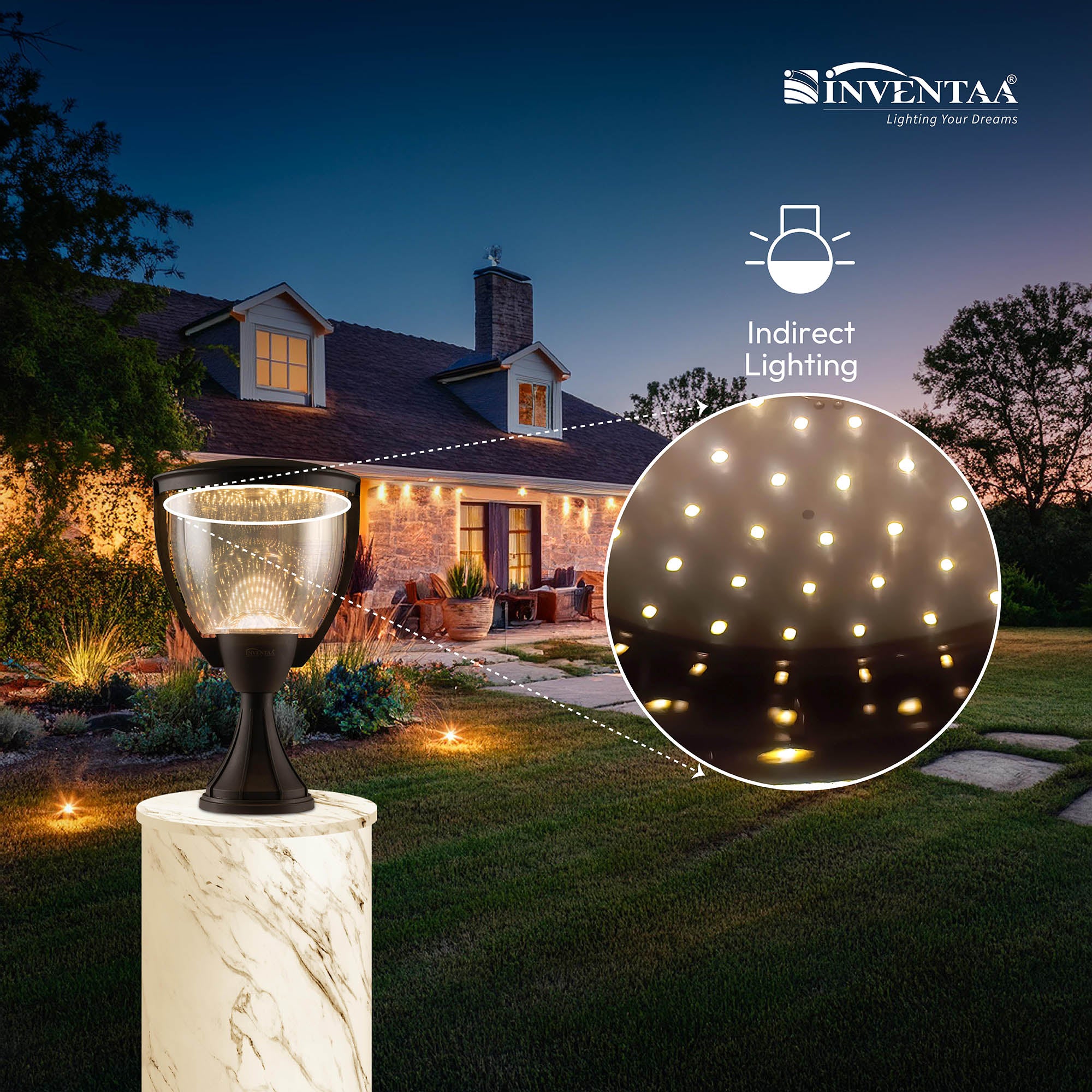 Indirect Lighting Feature Of Smart Glenda Glitter LED Gate Light Emitting Warm White Glow #bulb options_warm