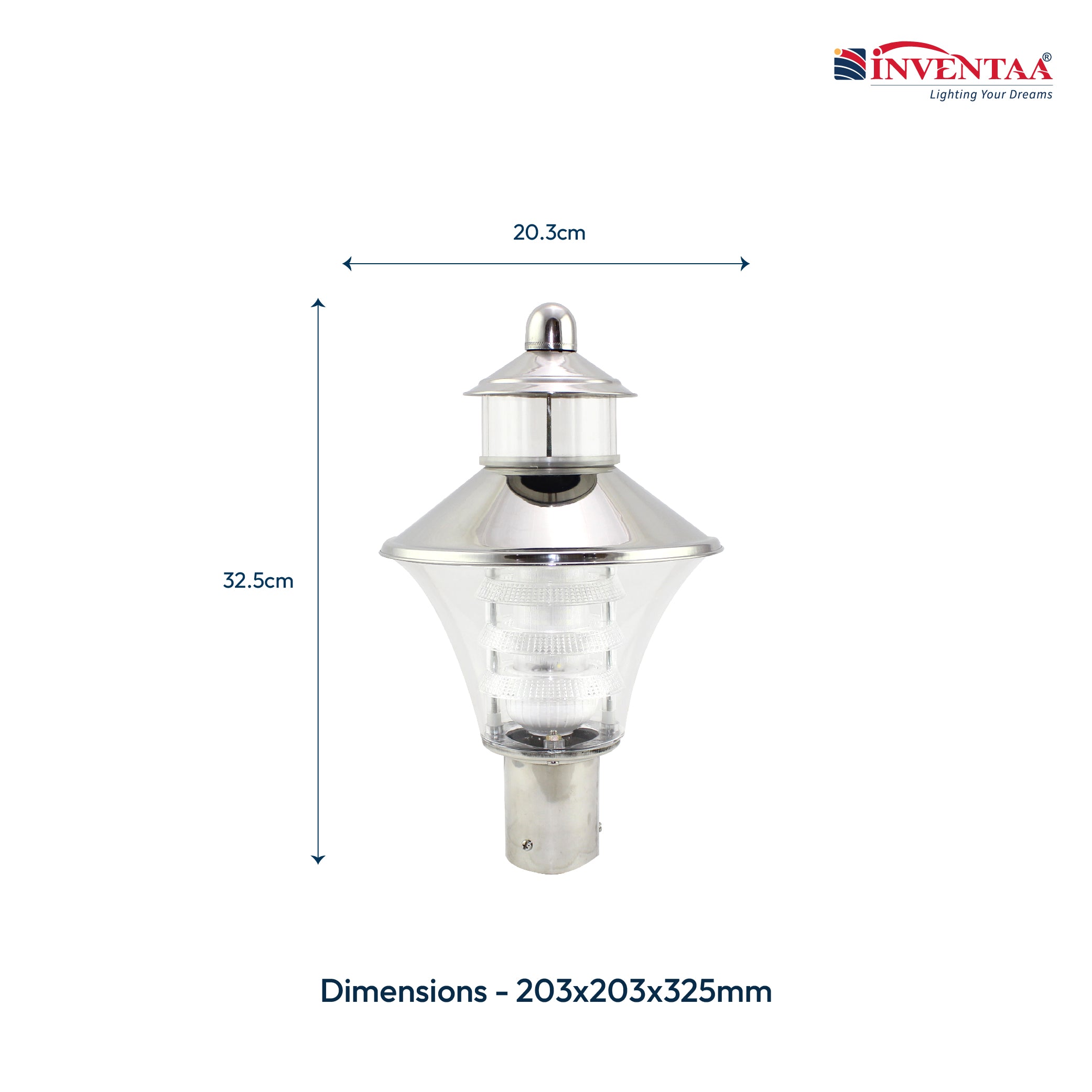 Optic Fabula 12W Outdoor Gate Light - Modern LED Gate Post Lamp -Entry Light