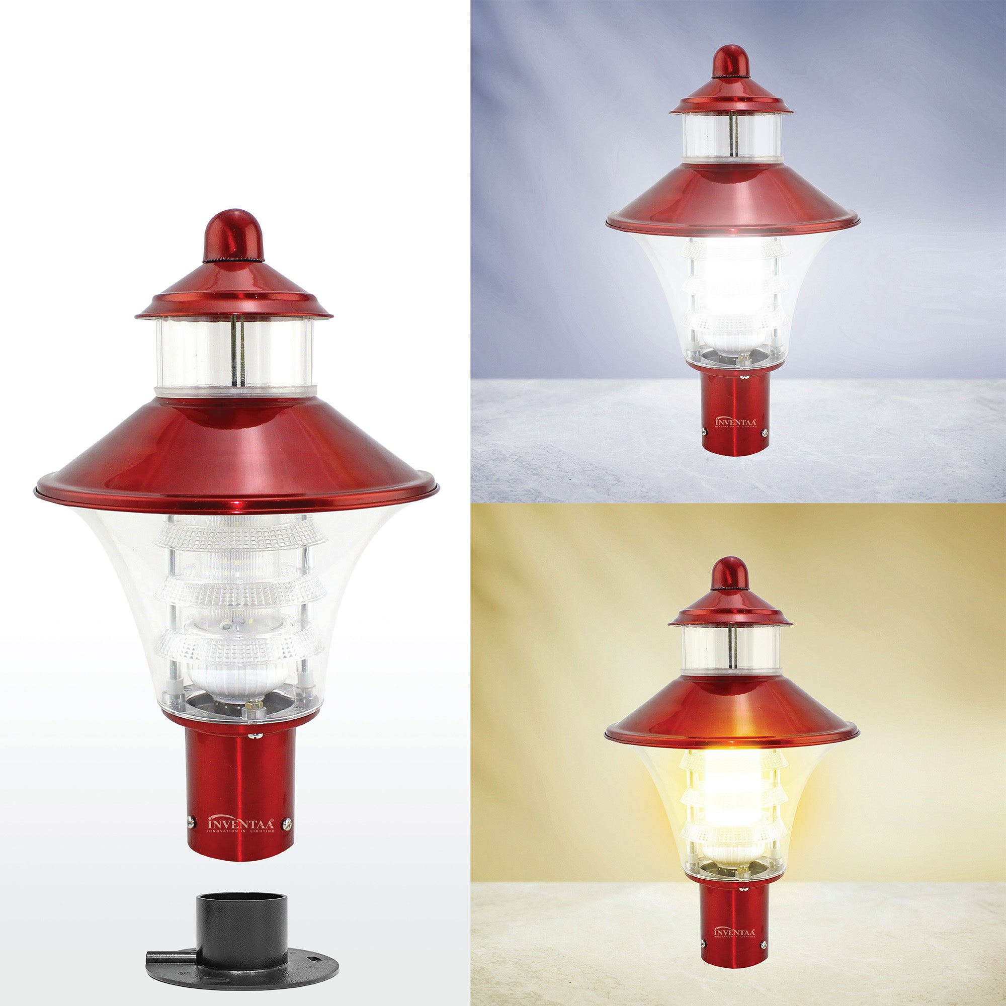 Optic Fabula LH Bronze Cool Warm Comparison | Best LED Gate Light Model Online at affordable price Online #color_bronze clear