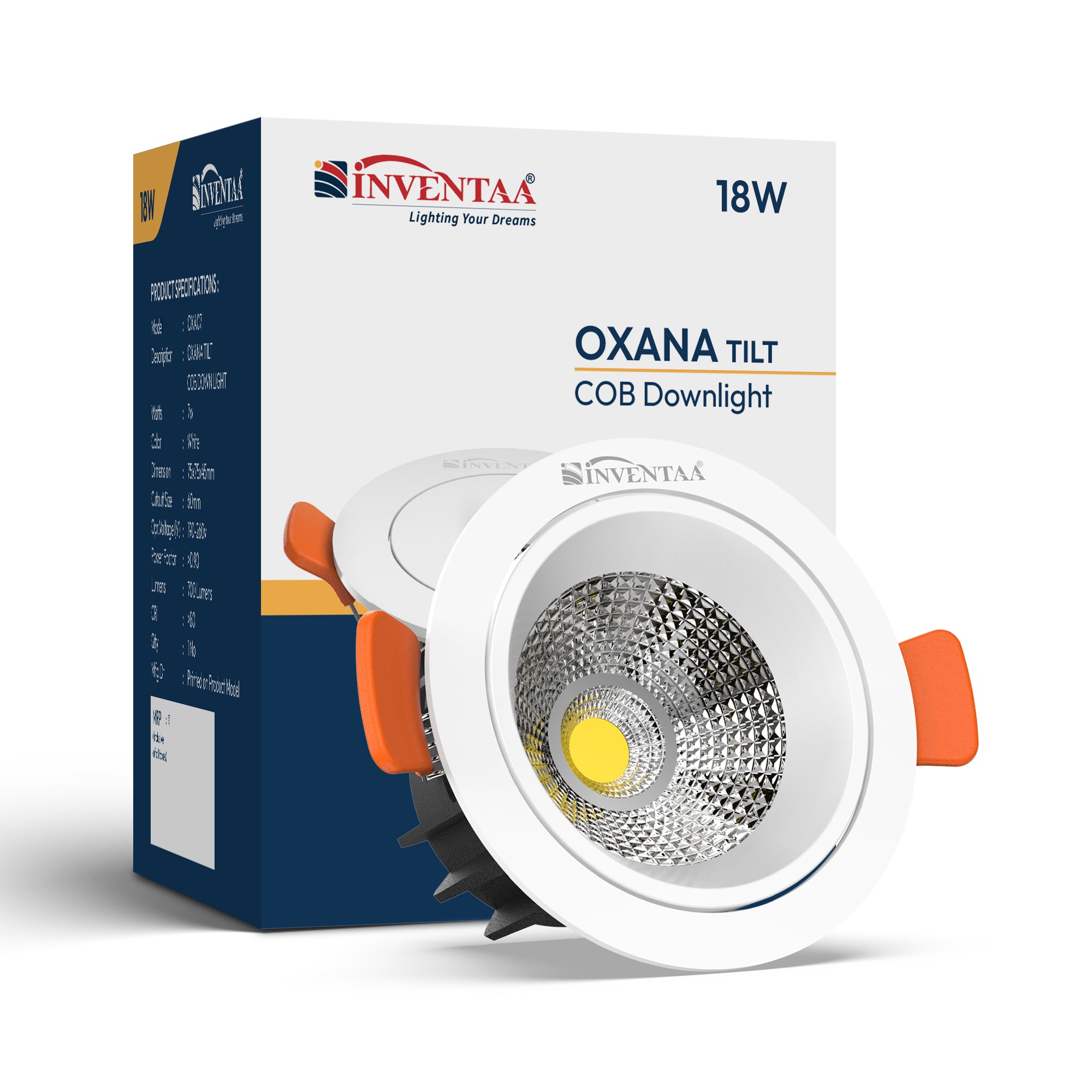 Oxana Tilt COB Downlight 18W With Box Enclosure #watts_18w