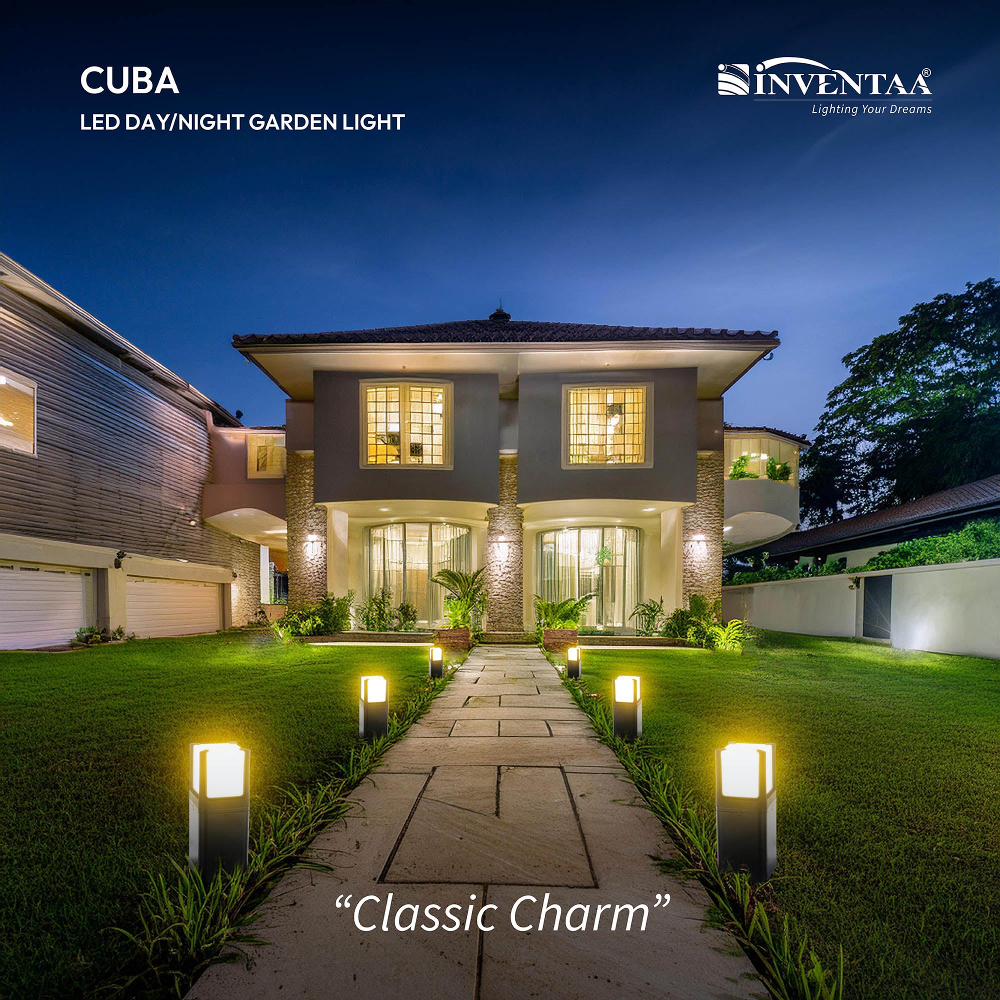 Smart Cuba LED Bollard Light Installed On Garden Walkway #size_1 feet