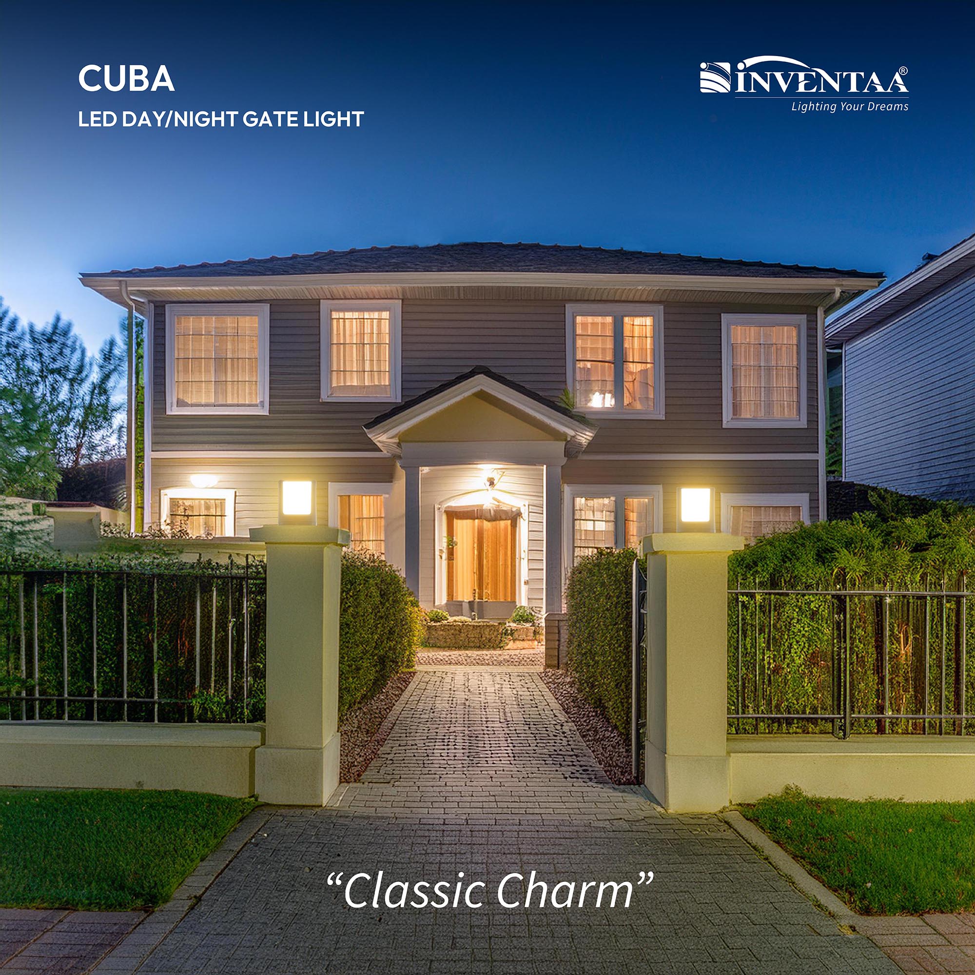 Smart Cuba LED Gate Light Installed On Home Entrance