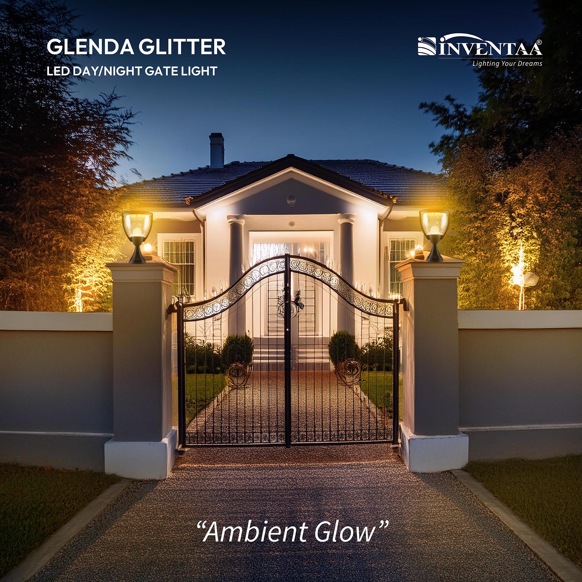 Smart Glenda Glitter LED Gate Light Emitting Warm White Glow On Home Entrance #bulb options_warm