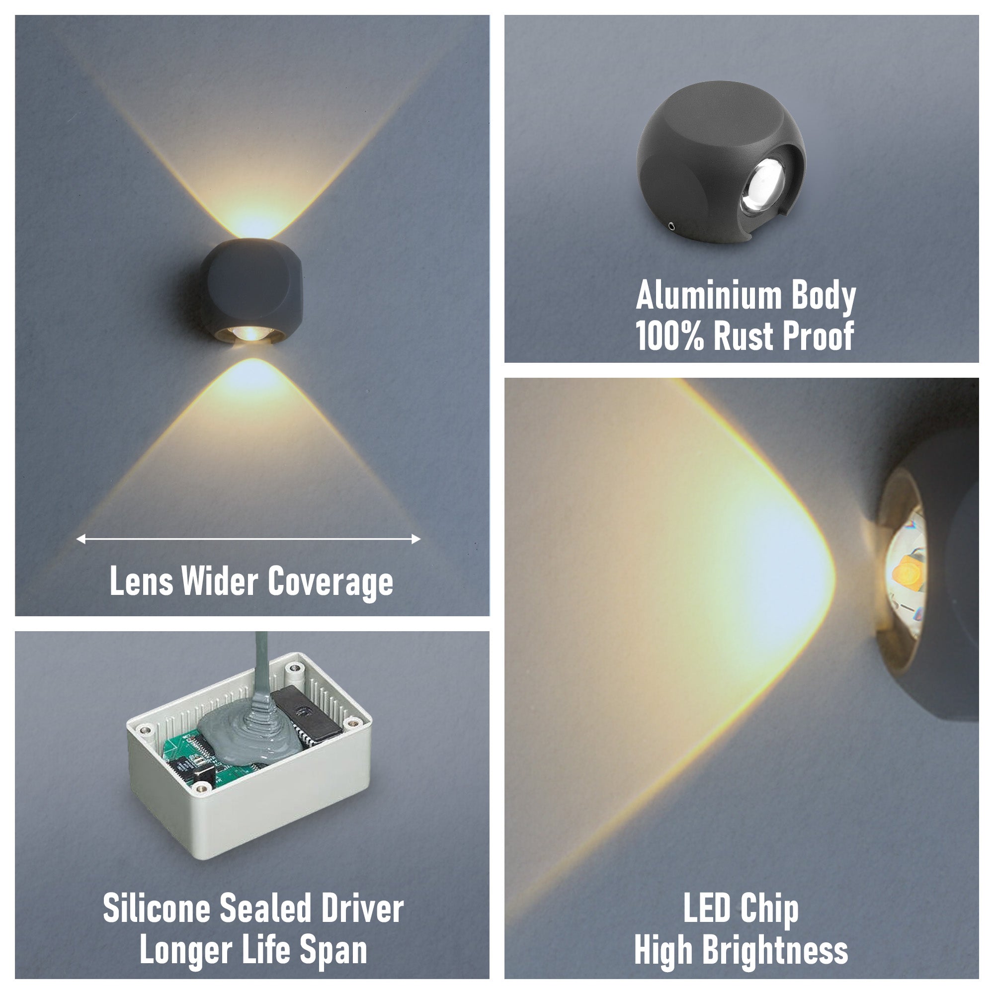 Specifications of up and down led wall lights  #type_2 way