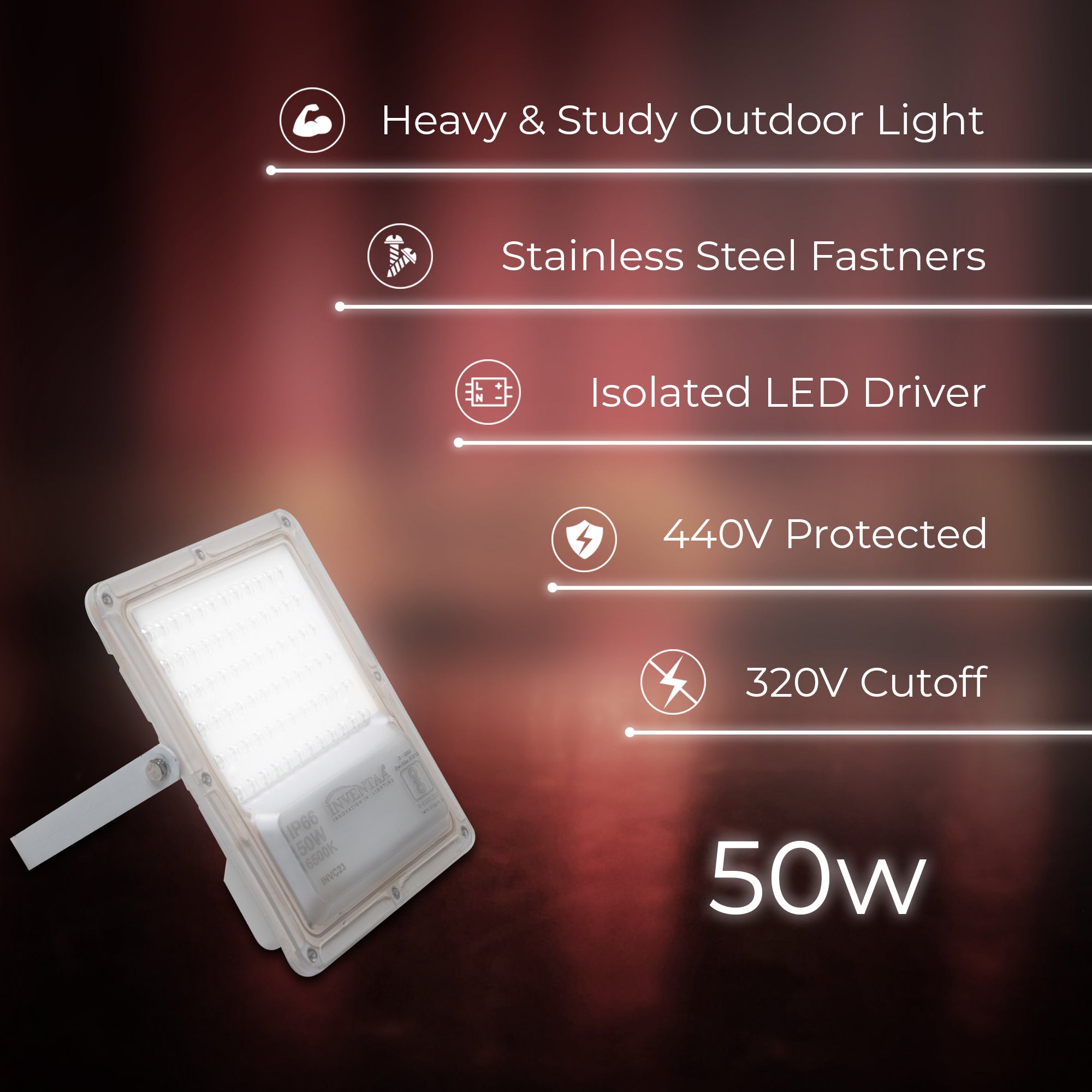Specifications of Lancia 50W led focus light #watts_50w