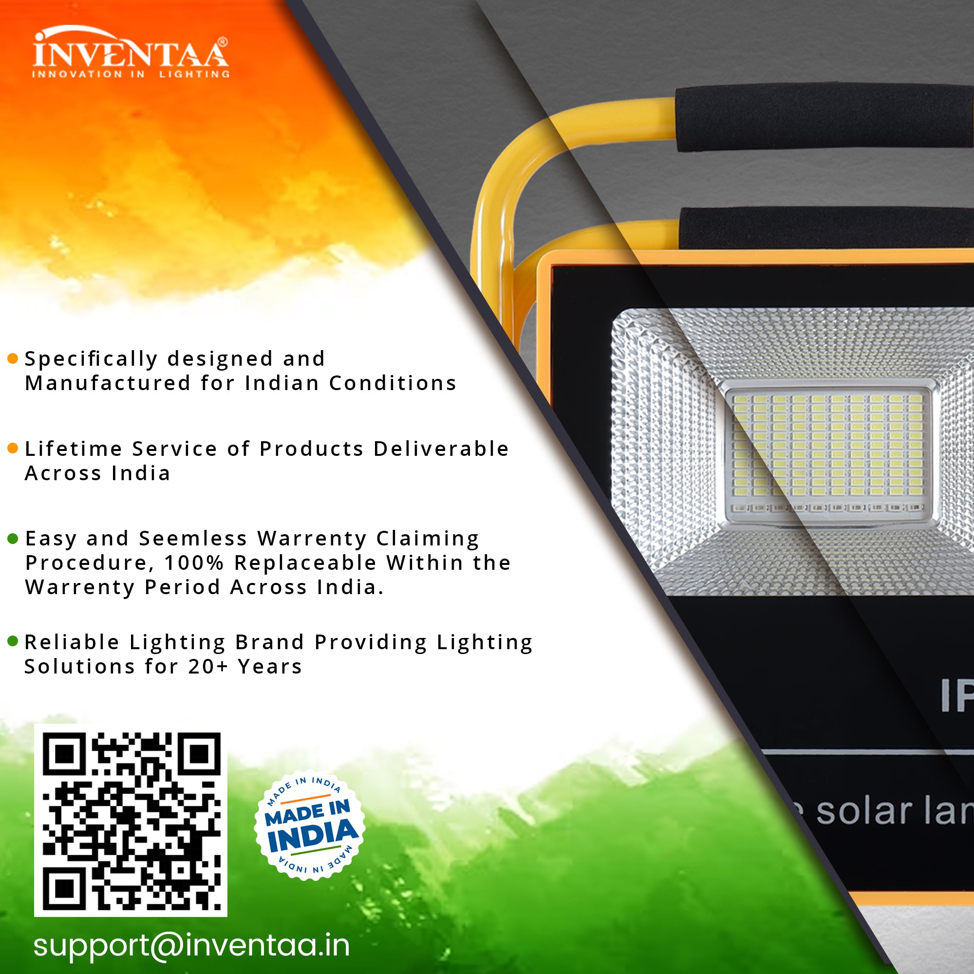 Stamina LED Solar Emergency Flood Light Warranty