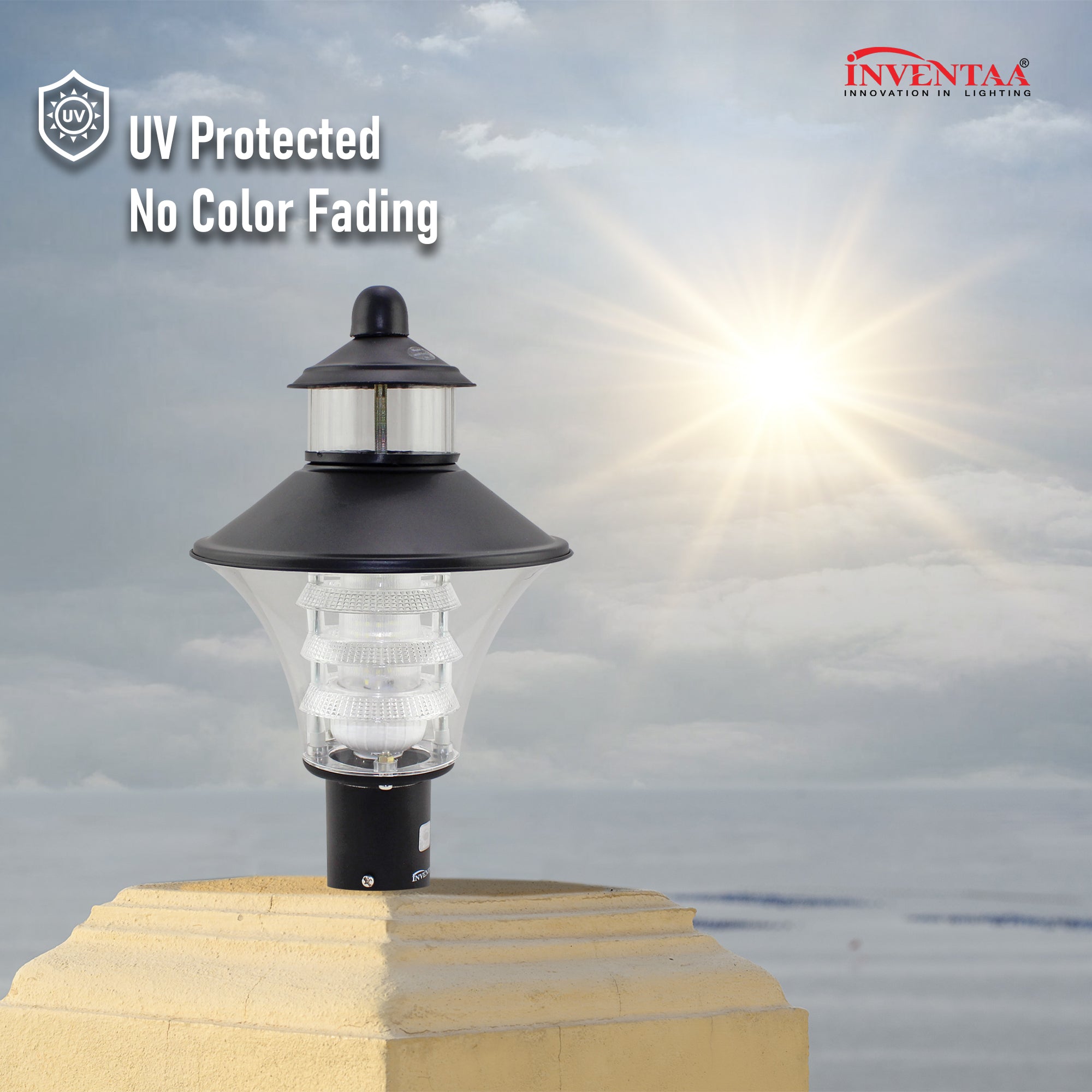 UV Protected Optic Fabula LH Matt Black White | Best LED Gate Light Model Online at affordable price Online #color_matt black white