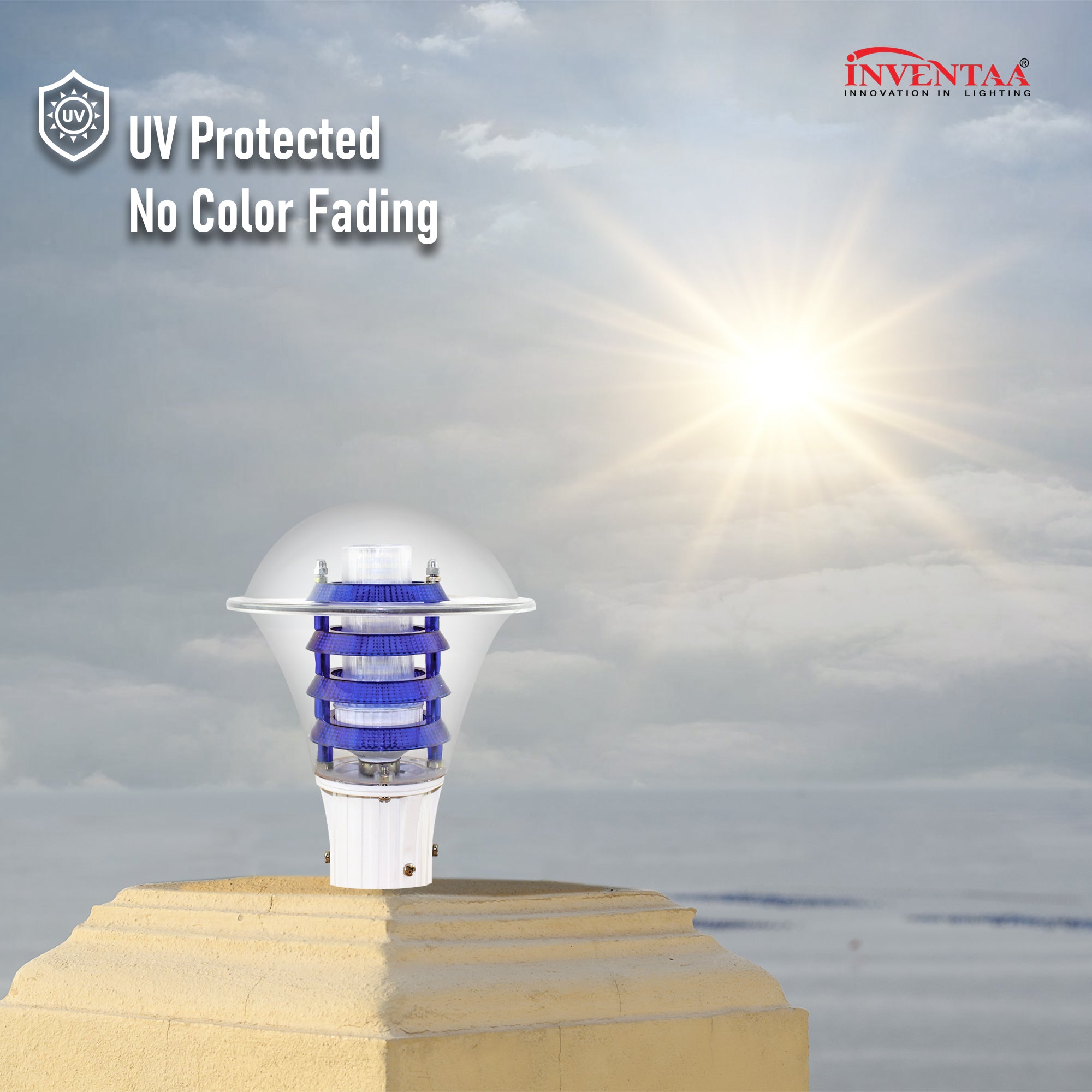 UV protected and no color fading Viva pc led gate light with warm white led bulb #bulb options_warm