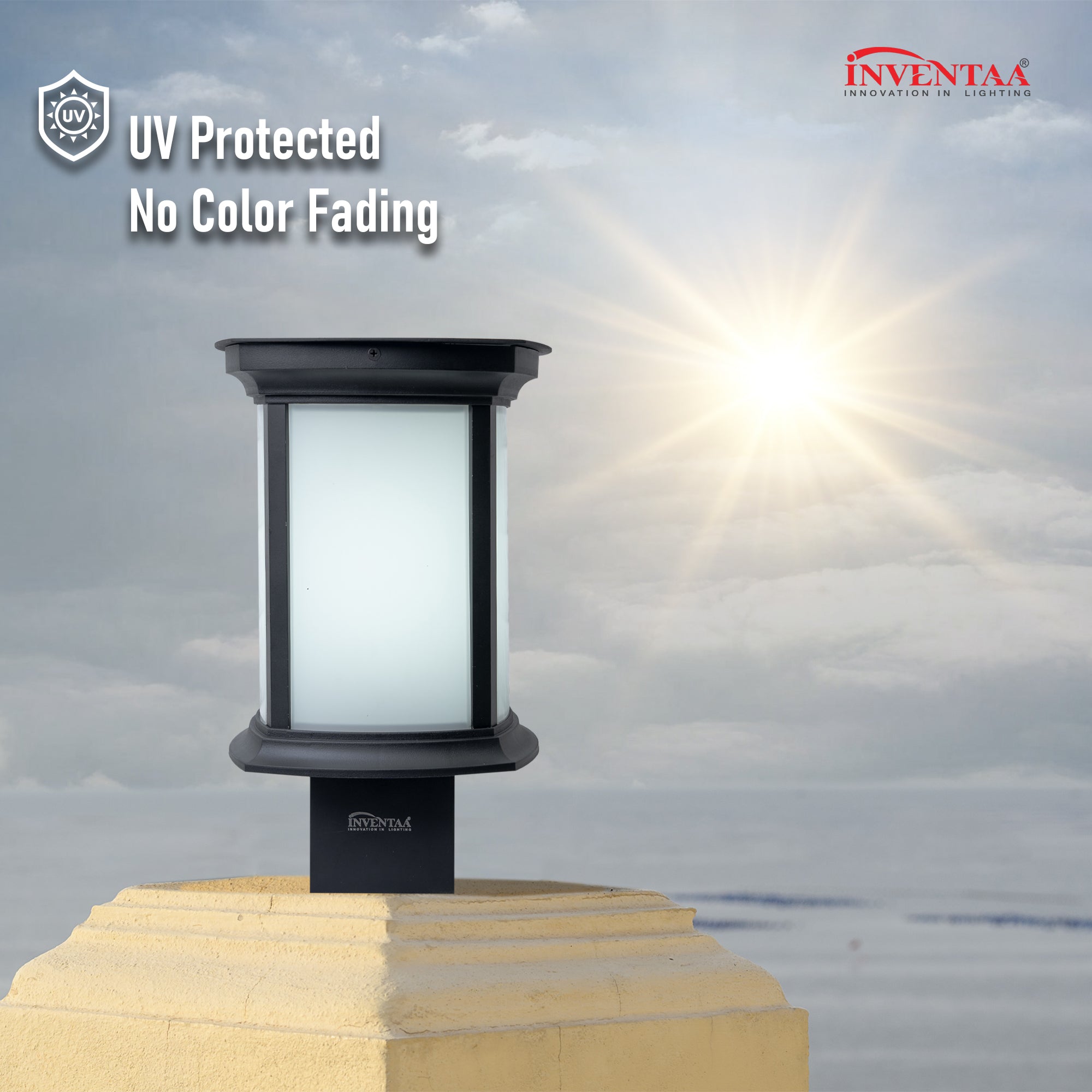 Athena white led gate light with UV protection and no color fading feature #color_white